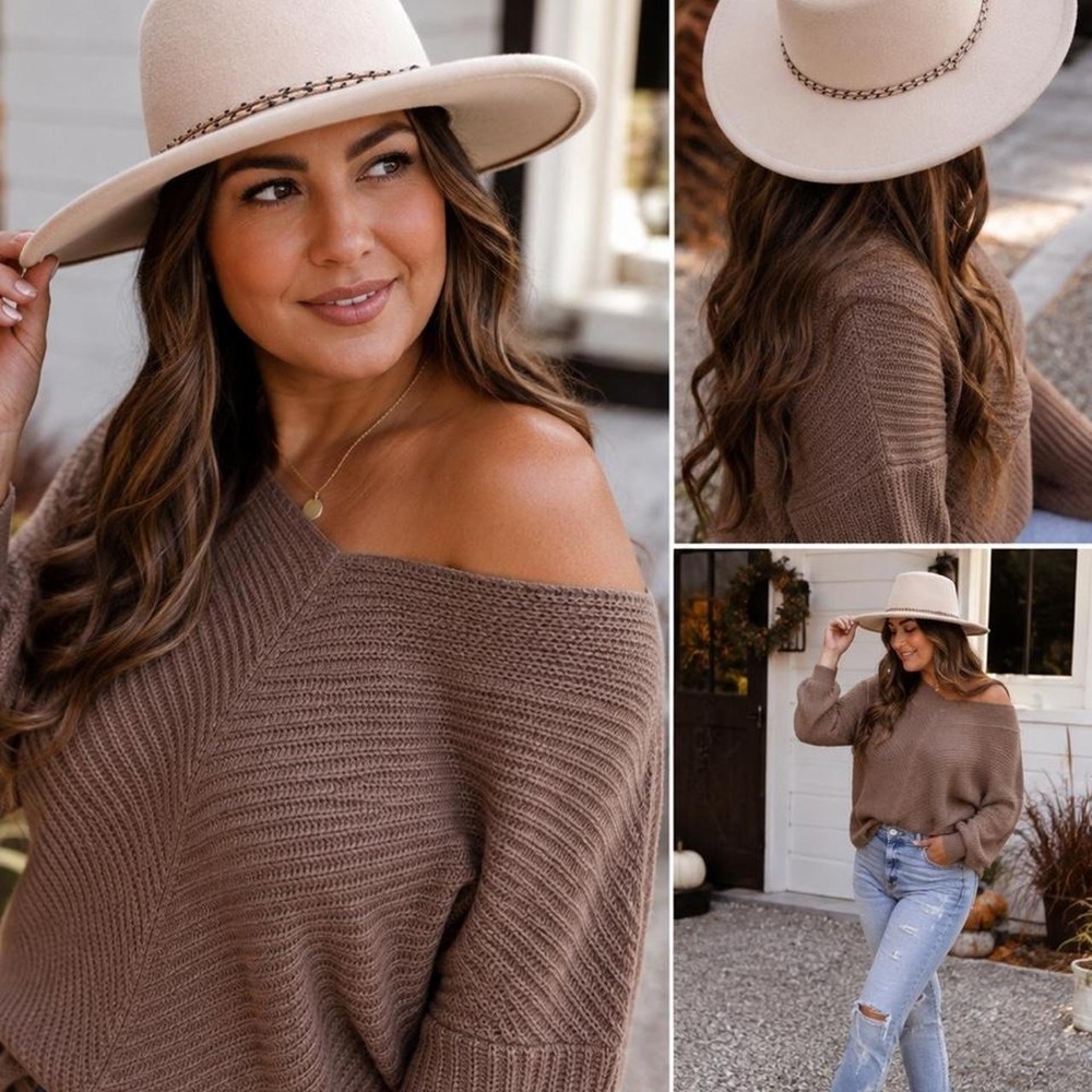 Torrid Cream Wide Brim Fedora Hat S/M Fall Boho Western Quiet Luxury